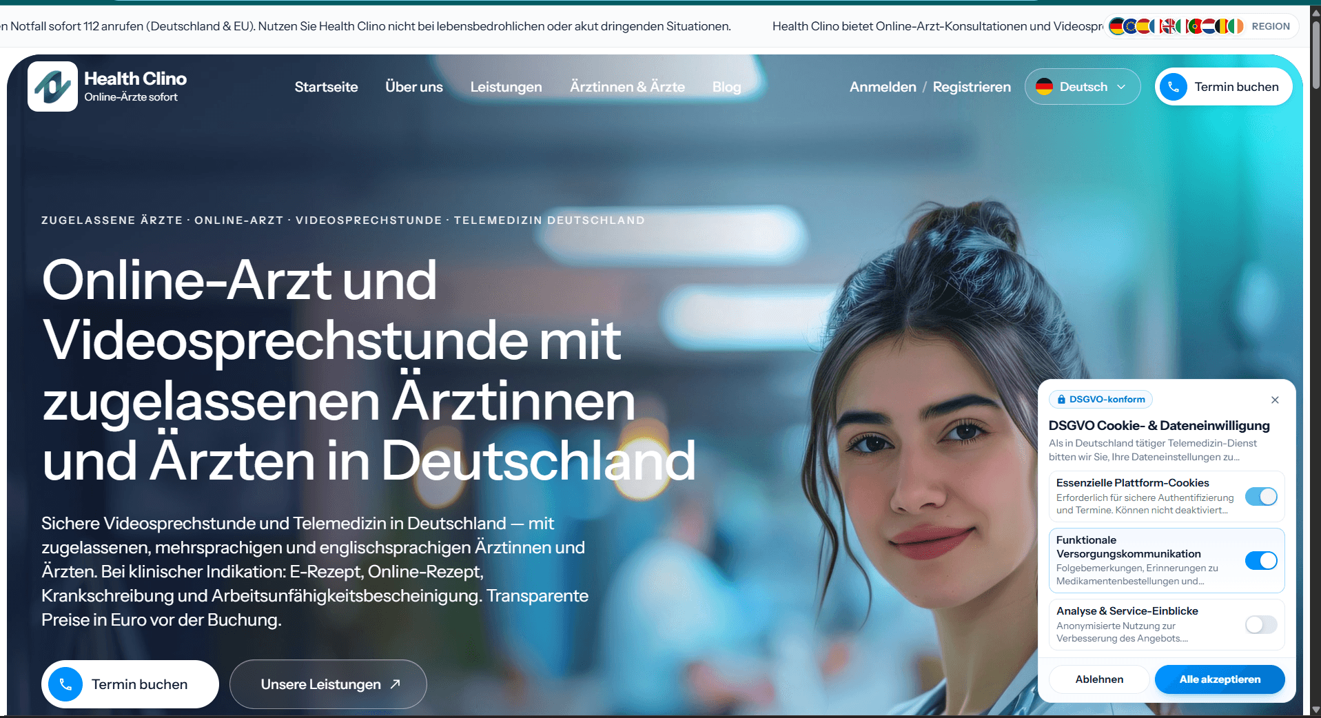 Health Clino Germany — Online-Arzt und Videosprechstunde