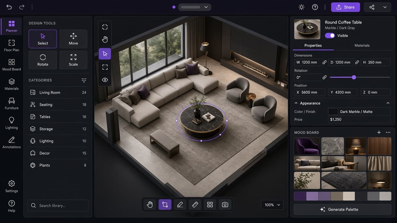 House Designer Platform — room planning and interior design tools